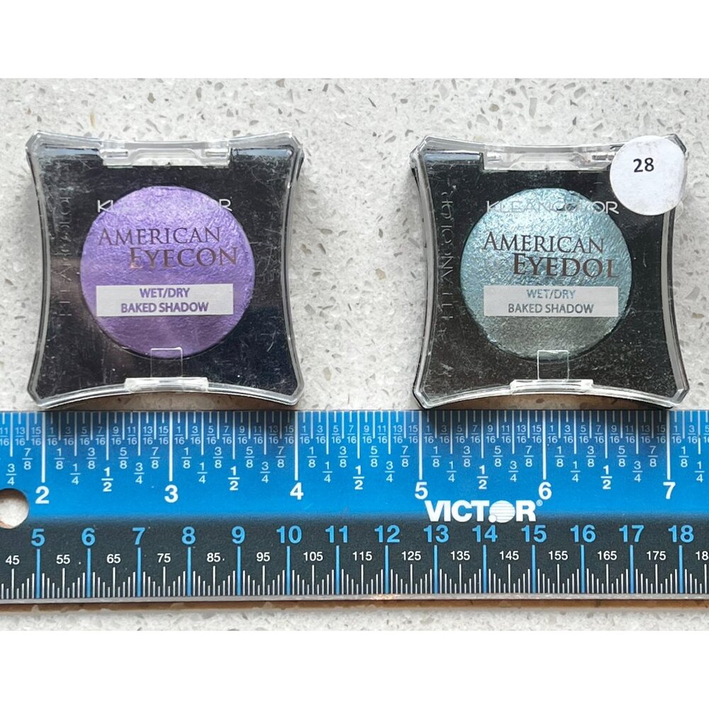 Kleancolor American Eyecon Wet/Dry Baked Shadow Set Glitter Purple & Teal